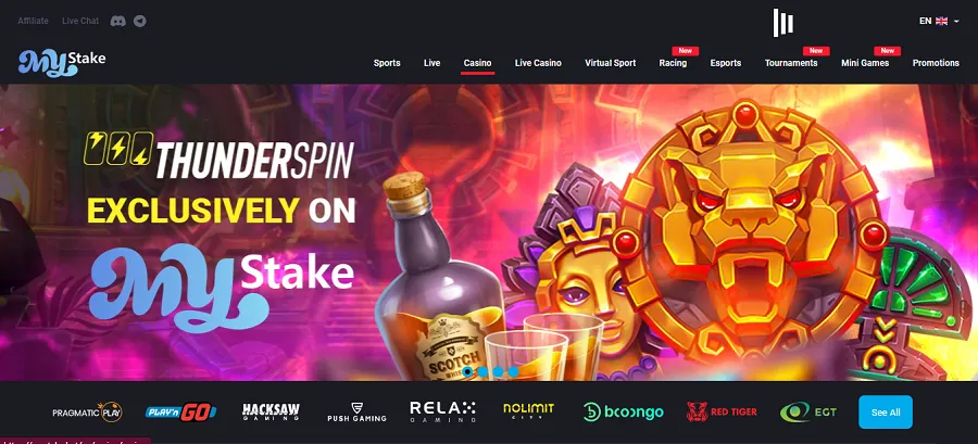 Mystake casino homepage