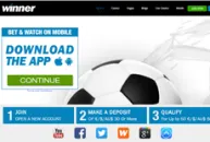 Winner Sports App Download screen describing the download process