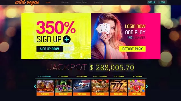 Wild Vegas Casino Landing Page