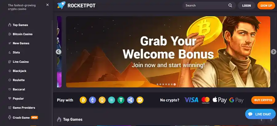 rocketpot casino bonus