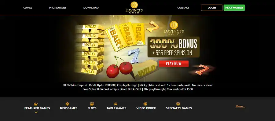 davincis gold casino bonus