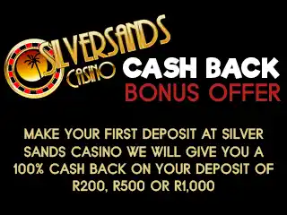 silver sands casino cash back offer