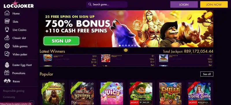 Locojoker casino landing page