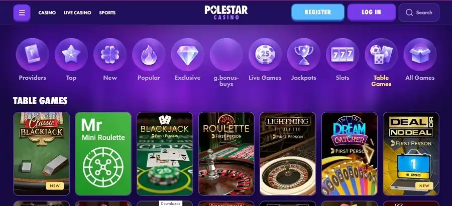 Polestar Casino Table Games