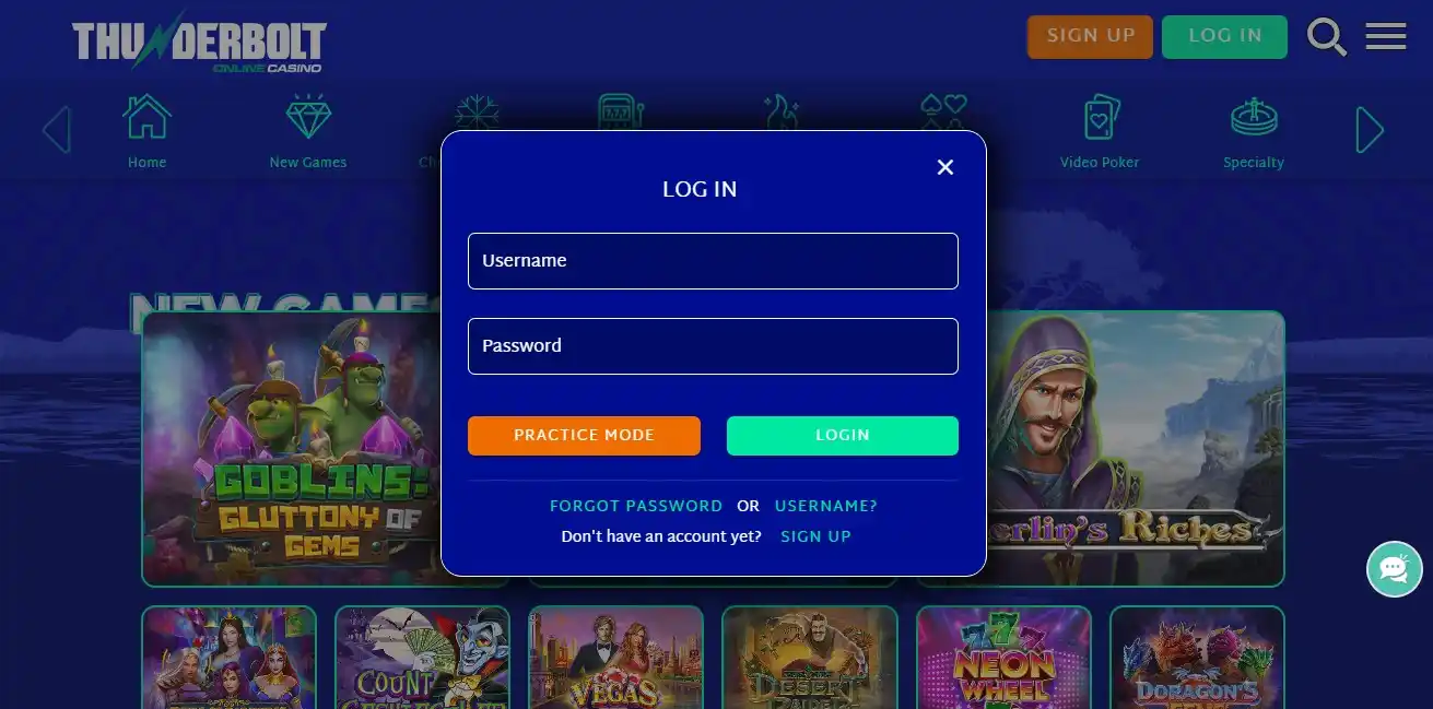 thunderbolt casino codes bonus 2019