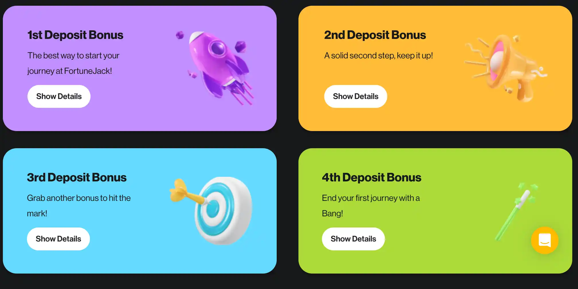 4 Deposit Welcome Bonus FortuneJack Casino
