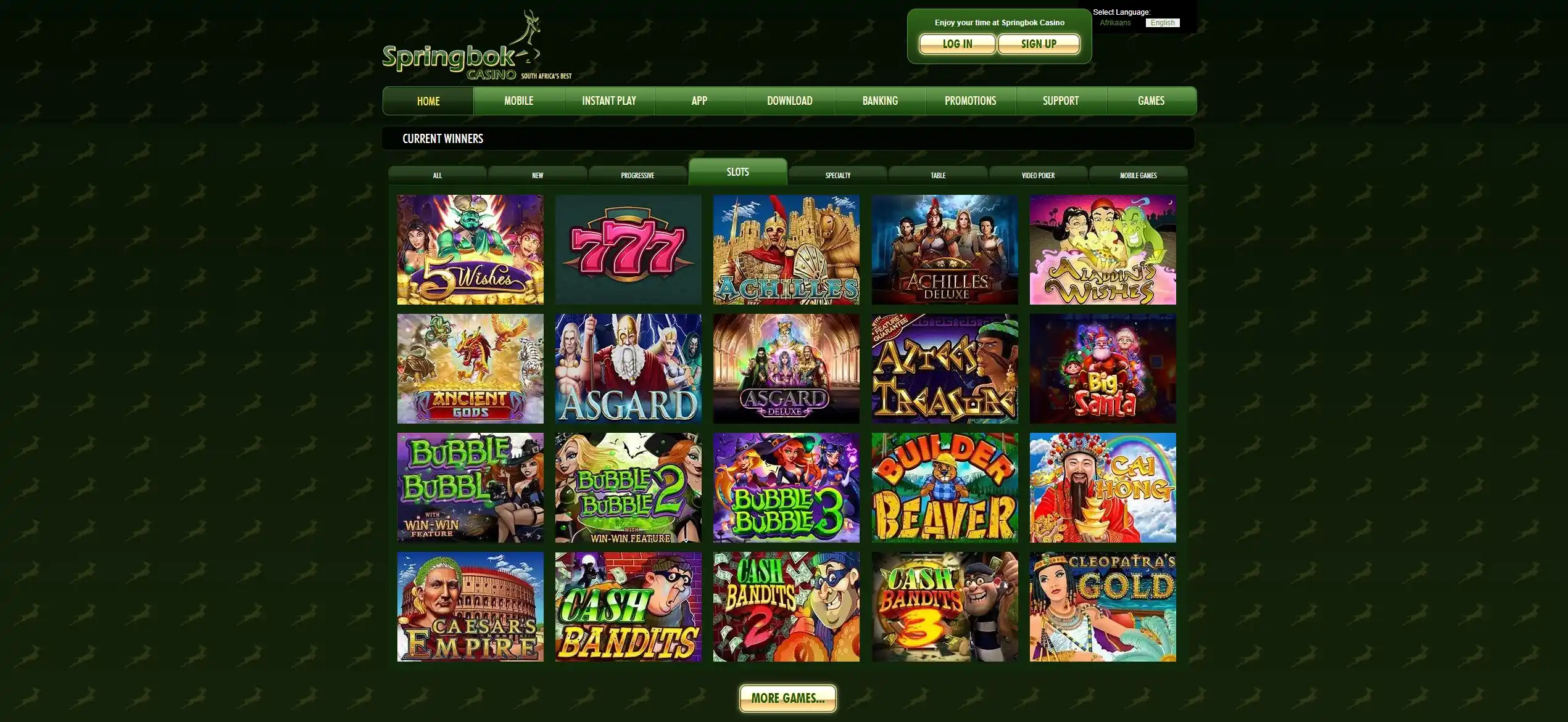 Springbok Casino Slot Games You Can Play With The No Deposit Bonus