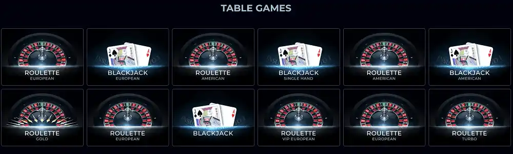 westpoint casino table games