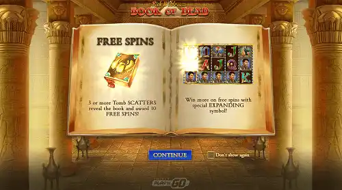 Book of dead free spins