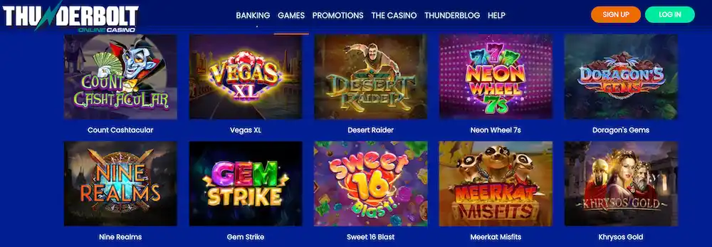 Best Payout Casino for Table Games - Thunderbolt casino slots