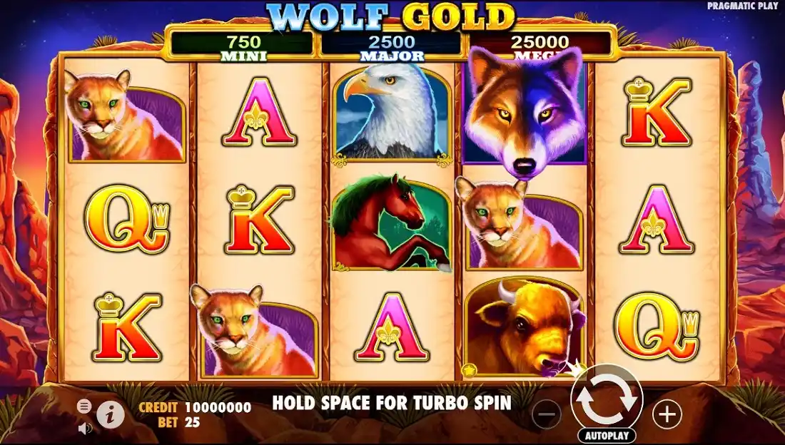 Wolf gold slot game screenshot