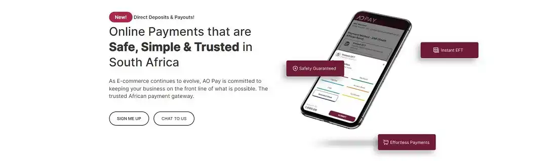 Ao pay homepage screenshot