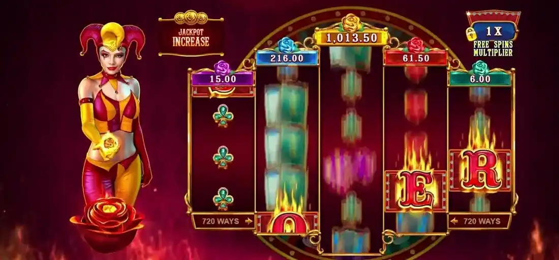 Fire and roses joker screenshot