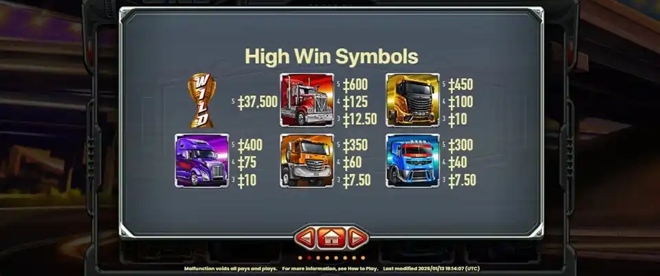 Wild Trucks Slot High Win Symbols