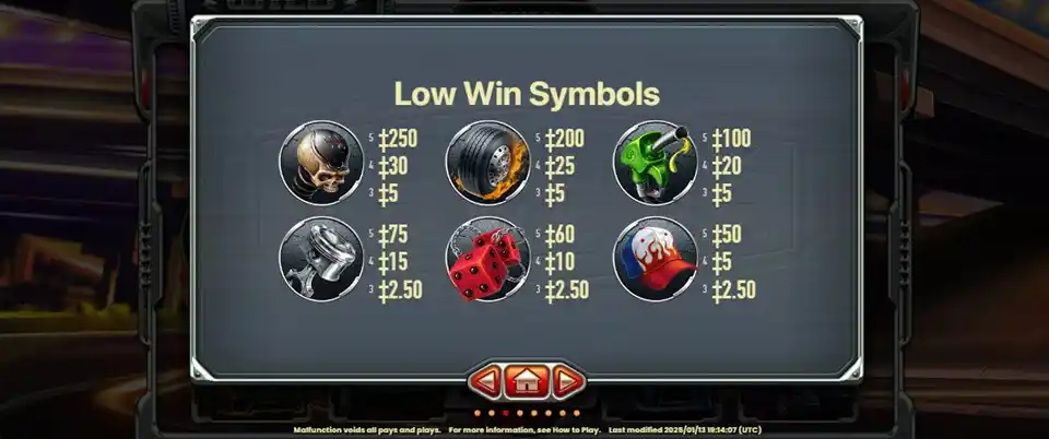 Wild Trucks Slot Low Win Symbols