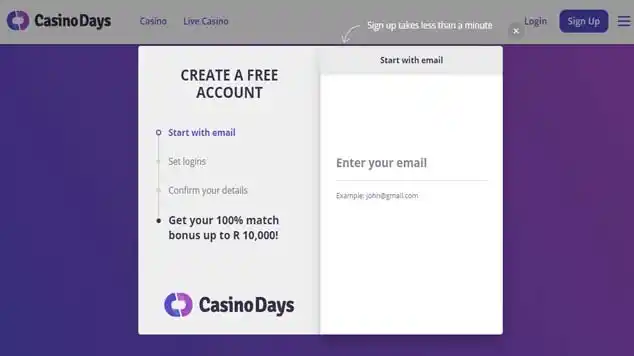 Casino Days Landing Page