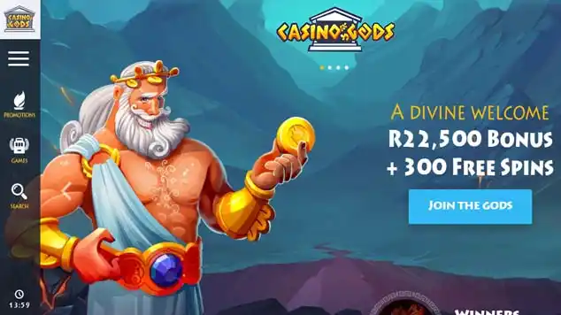 Casino Gods landing page welcome bonus