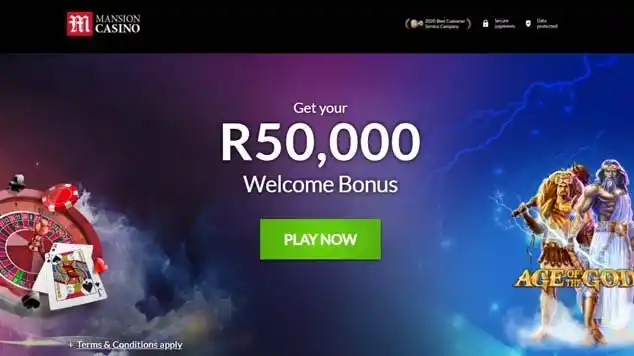 Mansion Casino Landing page Welcome offer