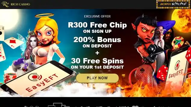rich casino landing page sign-up offer