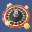 Roulette wheel with golden coins around it