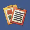 Documents on blue background