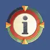 Information symbol i on a casino chip on blue background