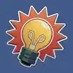 Lightbulb on res and blue background