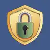 Safety and security icon of a lock on a blue background