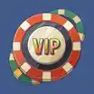 Casino chips that say VIP on blue background