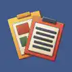 Documents on blue background