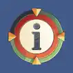 Information symbol i on a casino chip on blue background