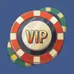 Casino chips that say VIP on blue background