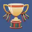 Winners trophy on blue background