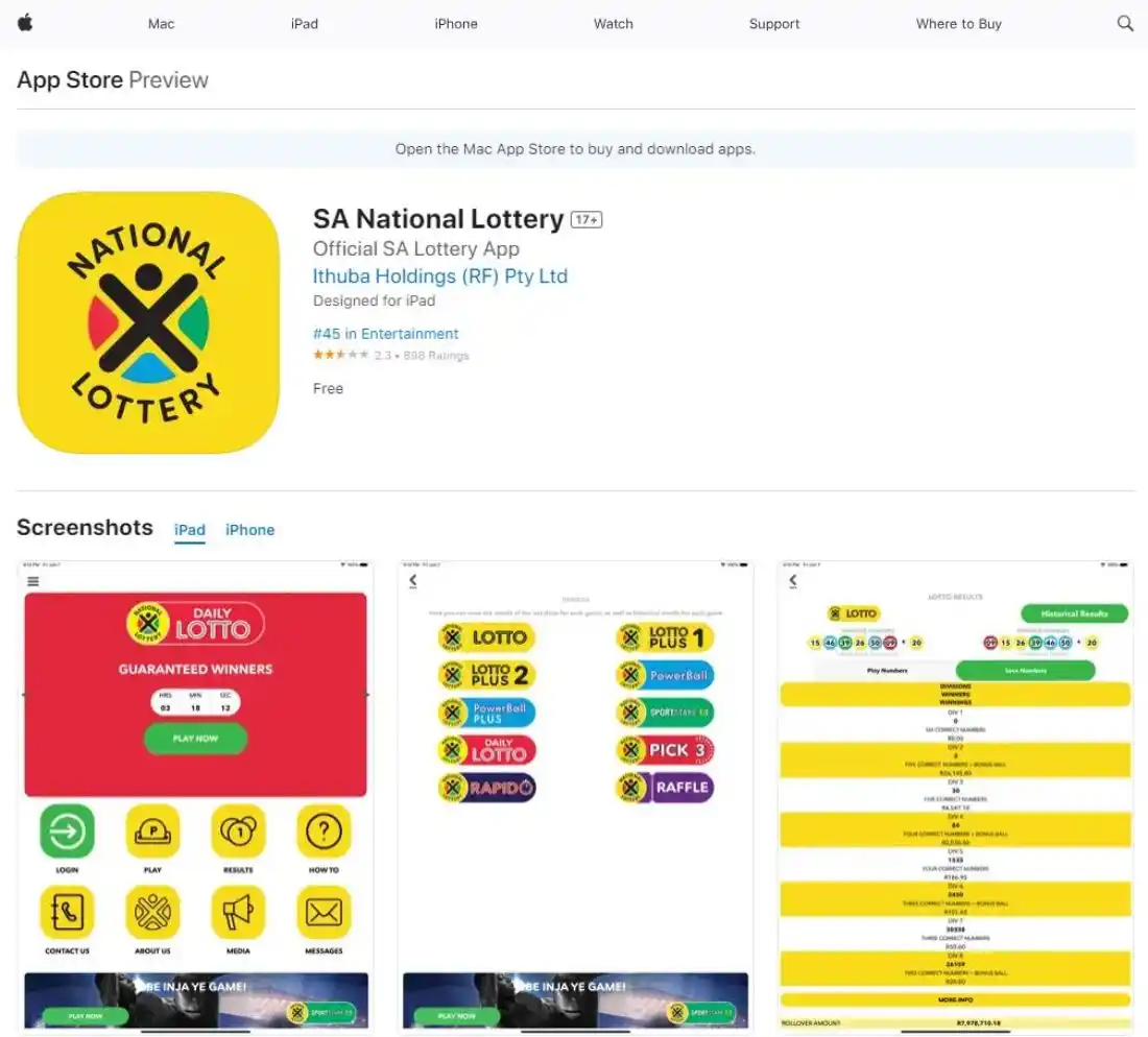 Lotto App Download South Africa - Apple