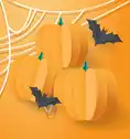 Halloween pumpkins and bats