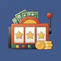 3-tier slot machine with real money next to it