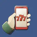 Hand holding a phone with mobile casino app