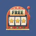 Slot machine with FREE sign
