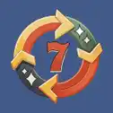 Spinning wheel with 7 in the center