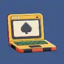Laptop with Ace of Spades on Screen