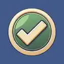Checkmark button on blue background