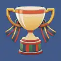 Winners trophy on blue background