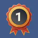 Badge with No1 on blue background