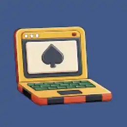 Laptop with Ace of Spades on Screen