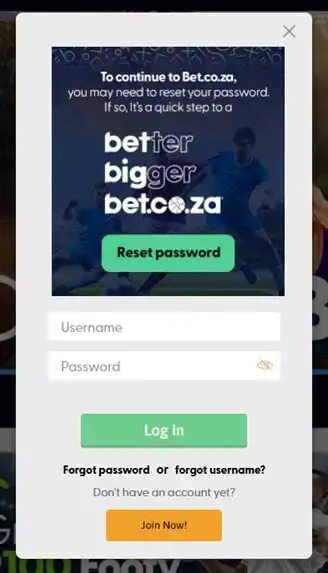 Bet.co.za Login