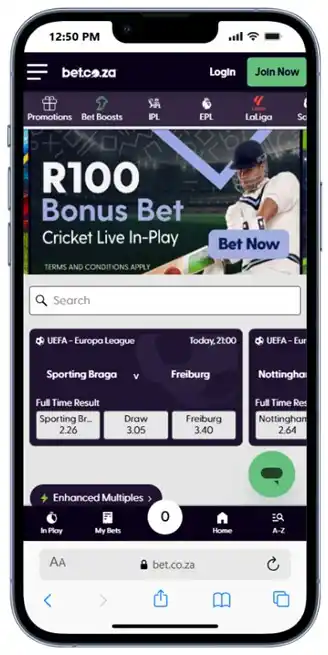 Bet.co.za on Mobile