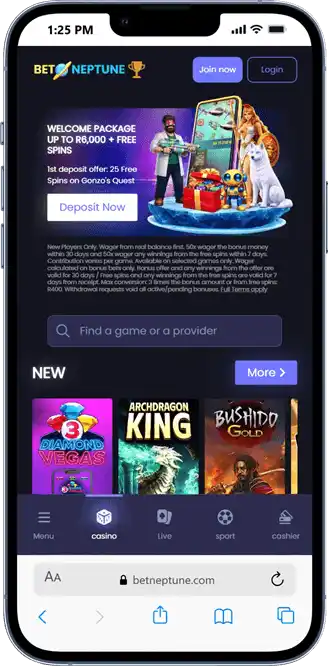 Betneptune on Mobile
