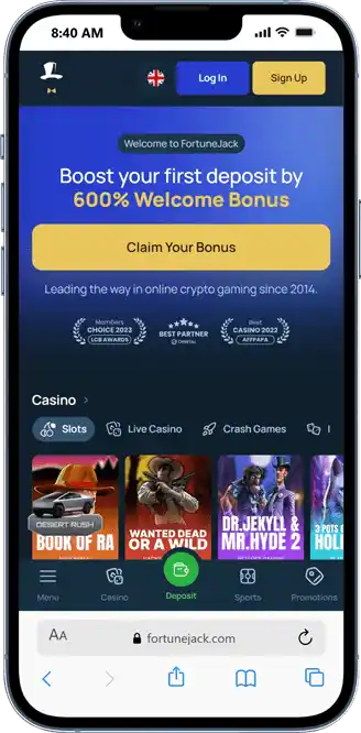 FortuneJack Casino on Mobile