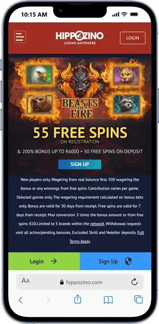 Hippozino Casino on Mobile