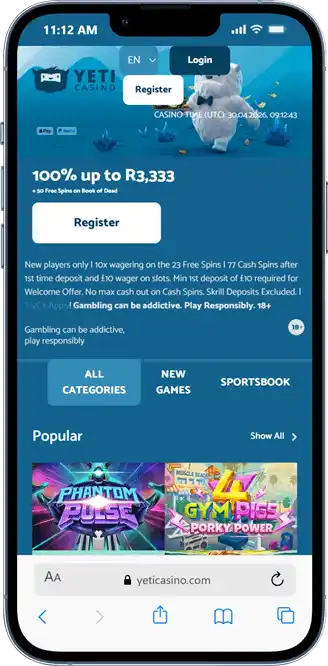 Yeti Casino on Mobile